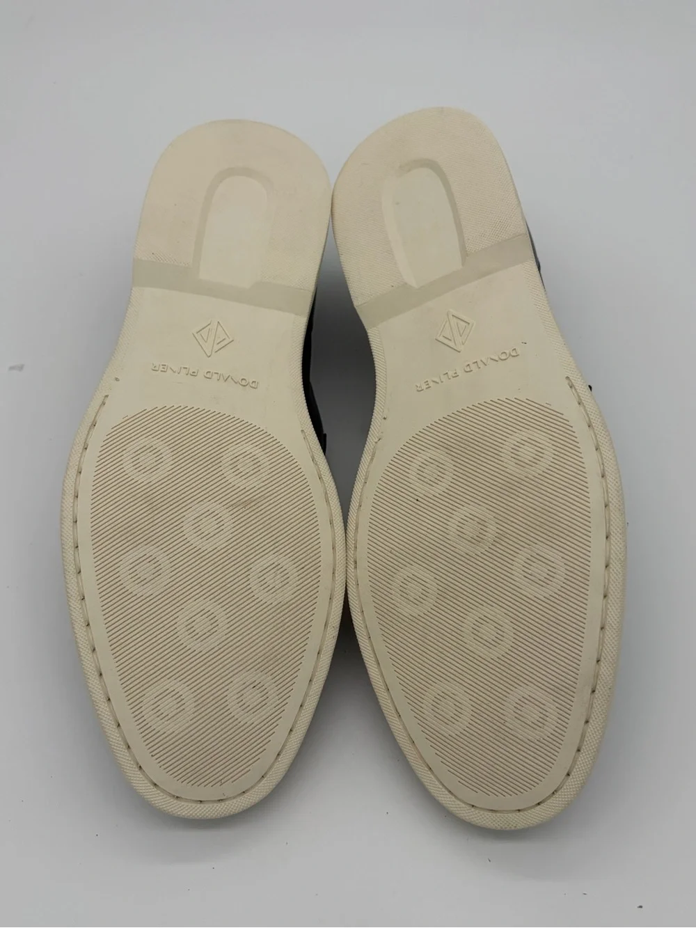 Donald J. Pliner Black Leather Slip-On Loafers with Cream Sole New without Box